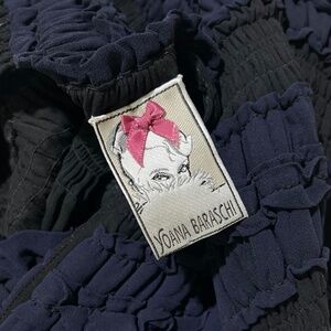 EUC. Vintage [Yoana Baraschi] Navy & Black Ruffled Y2K Tiered Mini Dress | Small